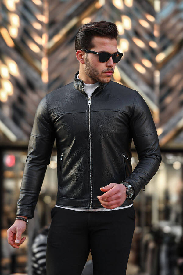 Men's Leather Jacket Winter Jacket Leather Coat - 1