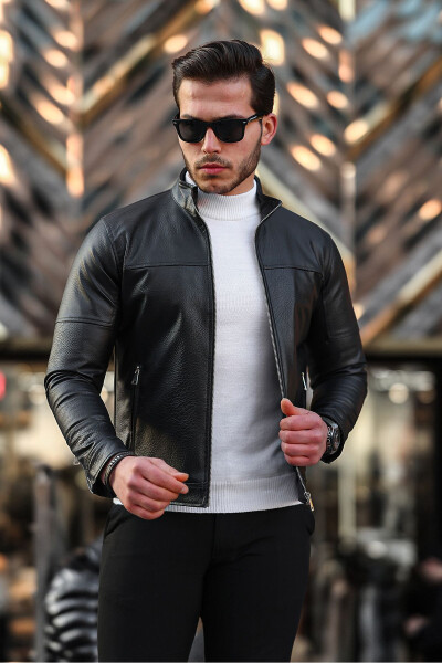 Men's Leather Jacket Winter Jacket Leather Coat - 2