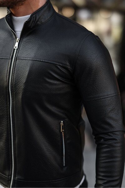 Men's Leather Jacket Winter Jacket Leather Coat - 5