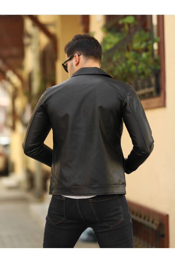 Men's Leather Jacket Winter Jacket Leather Coat Hooded Jacket - 8