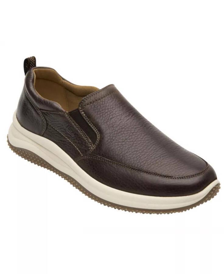 Men's Leather Slip-on Sneakers By Dark brown - 1