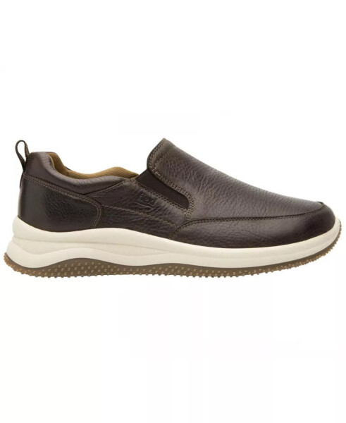 Men's Leather Slip-on Sneakers By Dark brown - 3