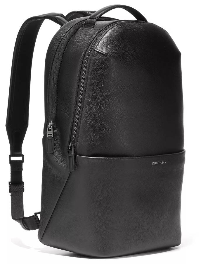 Men's Leather Triboro Backpack Black - 3