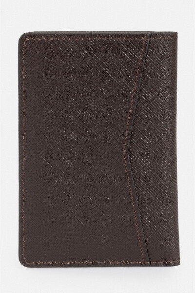 Men's leather wallet, brown, 100% leather. - 2