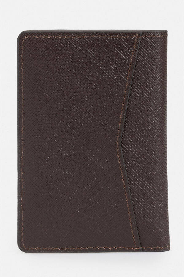 Men's leather wallet, brown, 100% leather. - 2