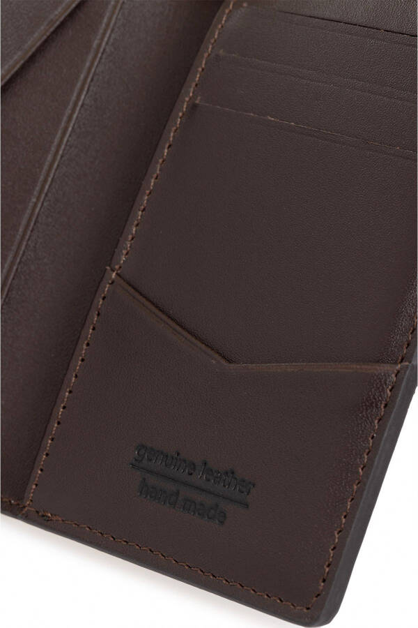 Men's leather wallet, brown, 100% leather. - 4