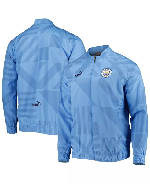 Men's Light Blue Manchester City Pre-Match Raglan Full-Zip Training Jacket Light Blue - 1