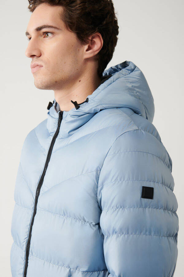 Men's Light Blue Puffer Jacket - 2