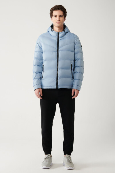 Men's Light Blue Puffer Jacket - 6