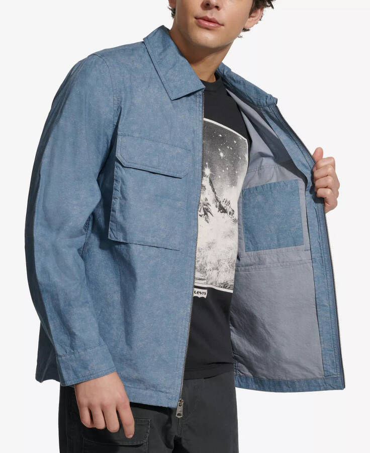 Men's Lightweight Cotton Jacket Indigo - 4