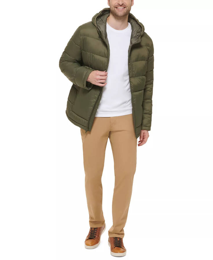 Men's Lightweight Hooded Puffer Jacket Army Green - 4