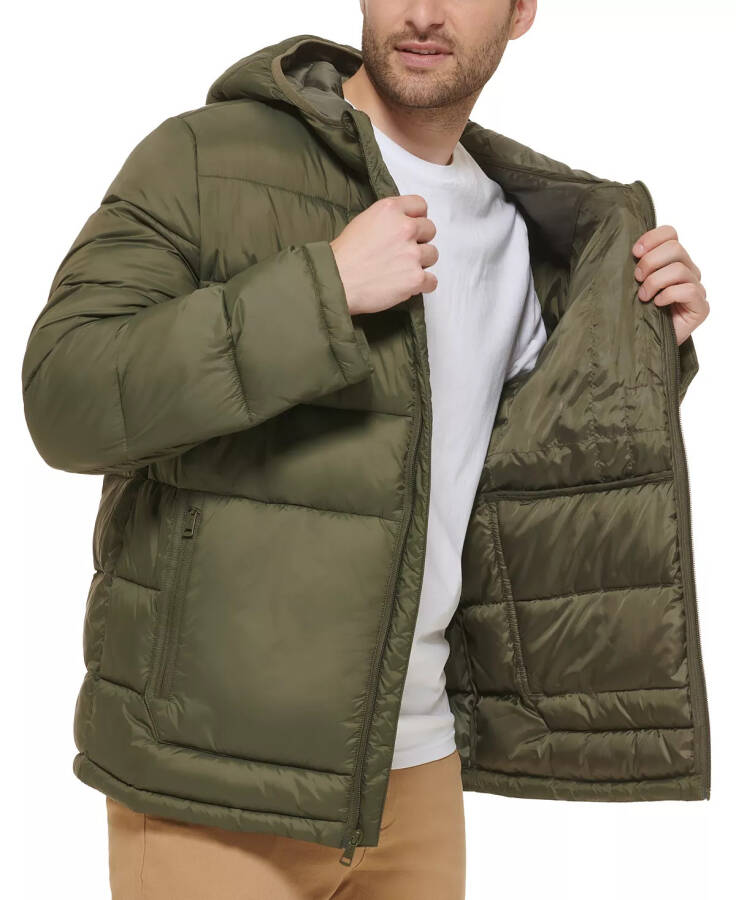 Men's Lightweight Hooded Puffer Jacket Army Green - 5