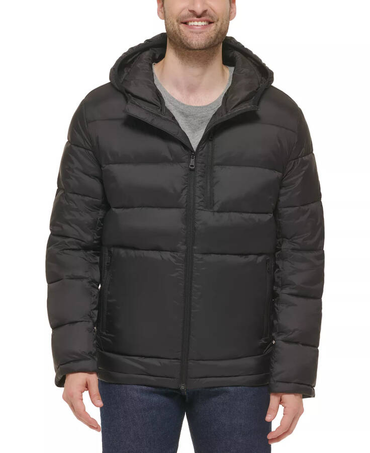 Men's Lightweight Hooded Puffer Jacket Black - 1