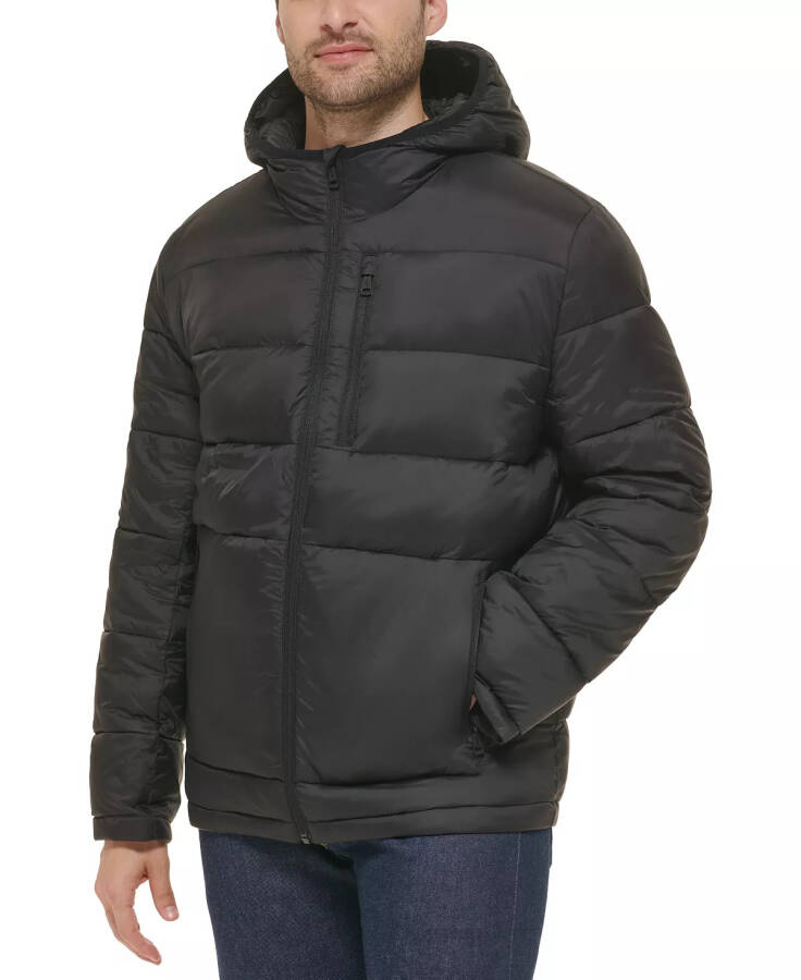 Men's Lightweight Hooded Puffer Jacket Black - 3