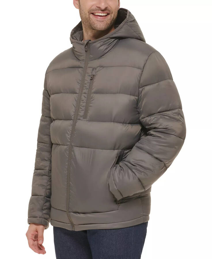 Men's Lightweight Hooded Puffer Jacket Charcoal - 3