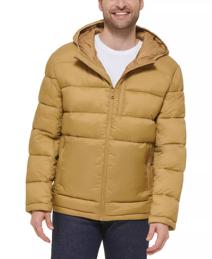 Men's Lightweight Hooded Puffer Jacket Sand - 1