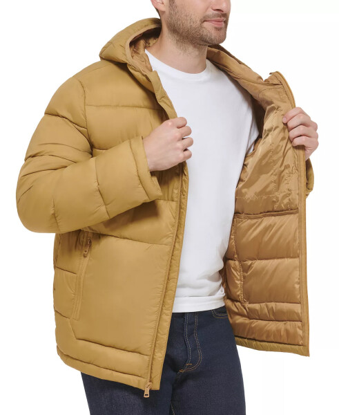 Men's Lightweight Hooded Puffer Jacket Sand - 5