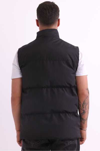 Men's Lined Windproof Black Puffer Vest - 6