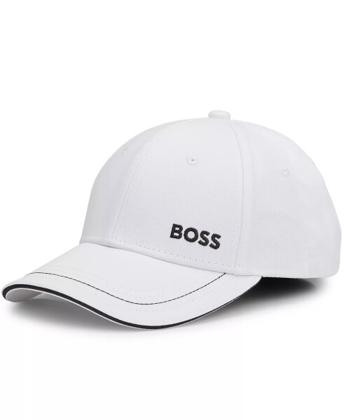 Men's Logo Detail Cotton-Twill Cap White - 1