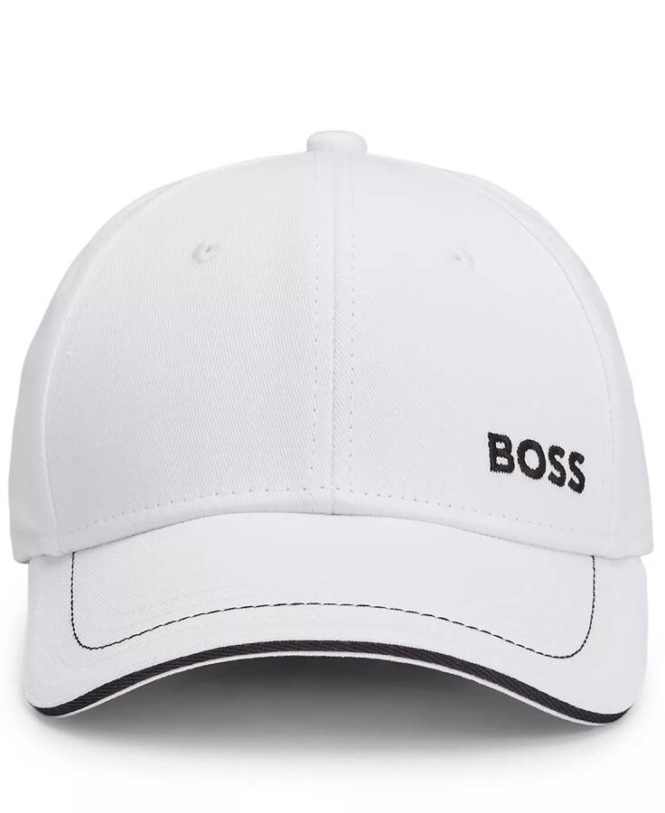 Men's Logo Detail Cotton-Twill Cap White - 3