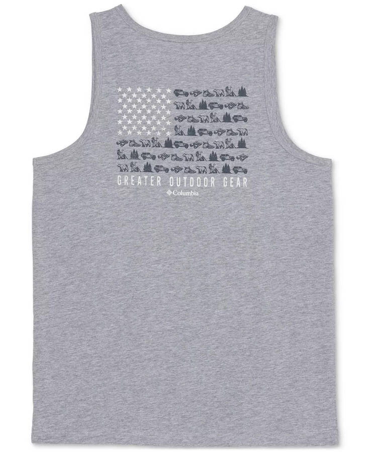 Men's Logo Flag Graphic Tank Top Grey Heather - 1