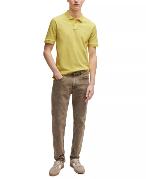 Men's Logo Patch Slim-Fit Polo Shirt Bright Yellow - 6