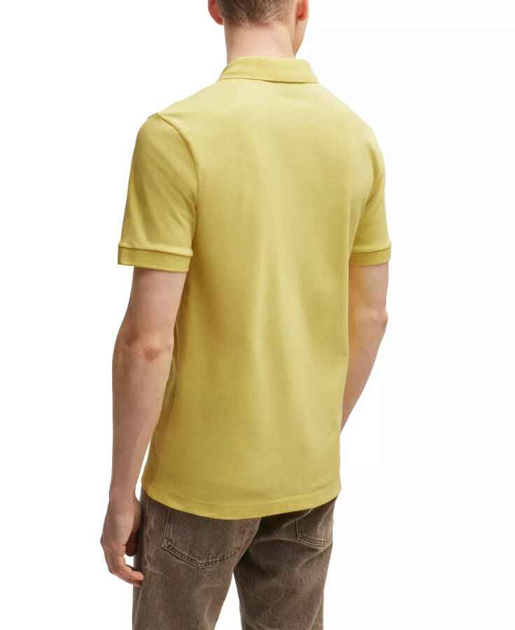 Men's Logo Patch Slim-Fit Polo Shirt Bright Yellow - 7