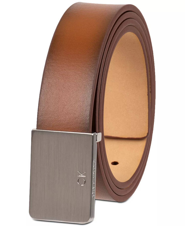 Men's Logo Plaque Belt Cognac - 2