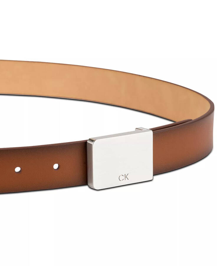 Men's Logo Plaque Belt Cognac - 3