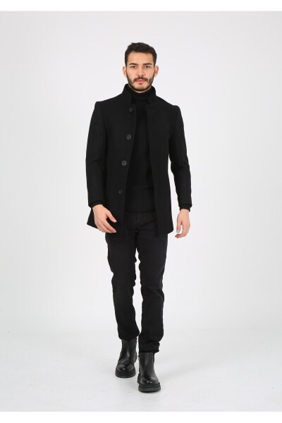 Men's Long Coat - Black - 1