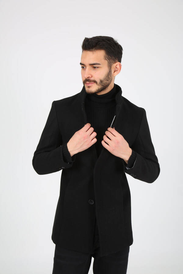 Men's Long Coat - Black - 3