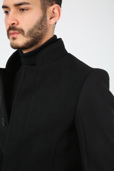 Men's Long Coat - Black - 4