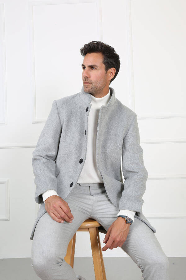 Men's Long Coat - Gray - 2