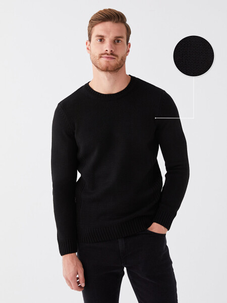 Men's Long Sleeve Crew Neck Tricot Sweater - 28