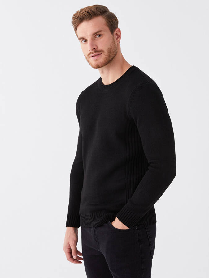 Men's Long Sleeve Crew Neck Tricot Sweater - 9