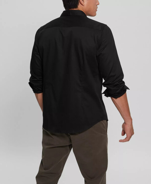 Men's Luxe Stretch Long Sleeves Shirt Jet Black - 3