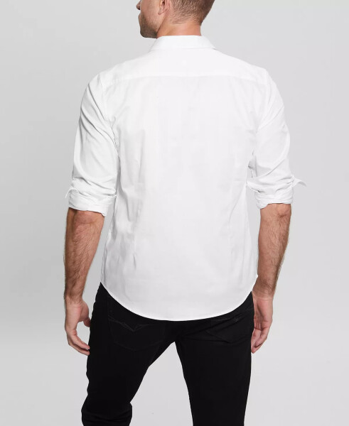 Men's Luxe Stretch Long Sleeves Shirt Pure White - 2