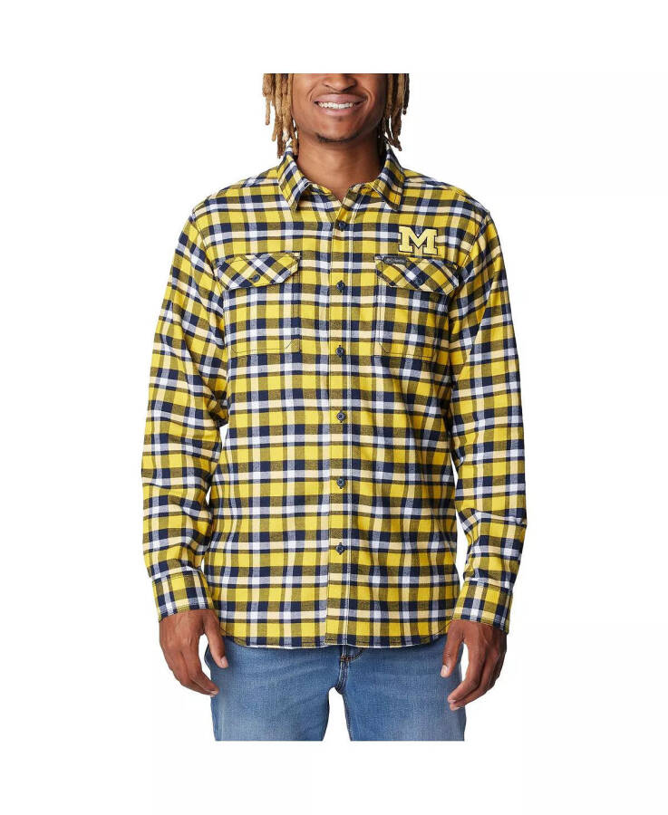 Men's Maize Michigan Wolverines Flare Flannel Long Sleeve Shirt Maize - 1