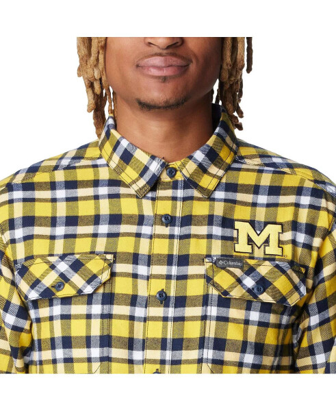 Men's Maize Michigan Wolverines Flare Flannel Long Sleeve Shirt Maize - 2