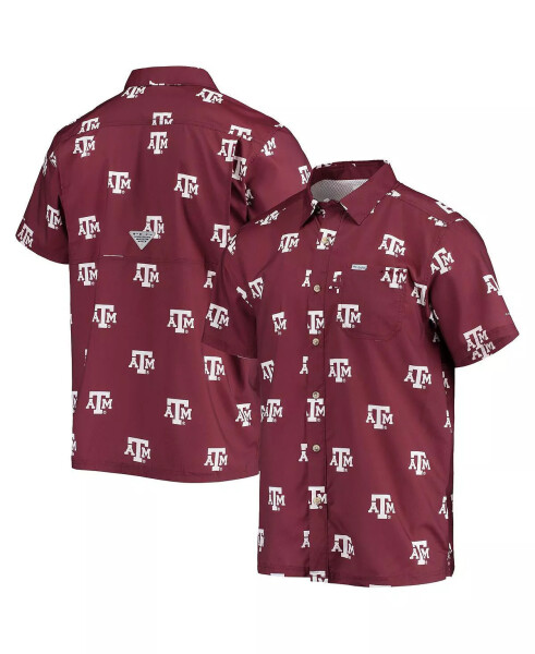 Men's Maroon Texas A&M Aggies Super Slack Tide Omni-Shade Button-Up Shirt Maroon - 1