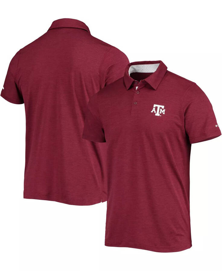 Men's Maroon Texas A&M Aggies Tech Trail Space-Dye Omni-Shade Polo Shirt Full Depth - 1