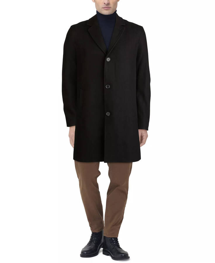 Men's Melton Classic-Fit Topcoat Black - 1