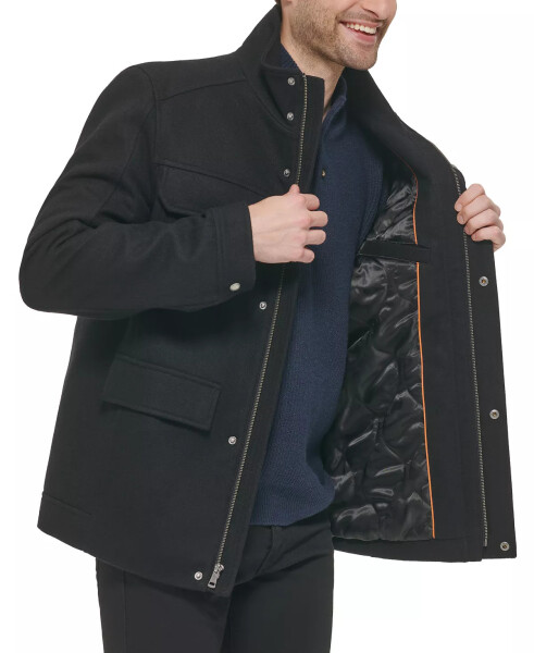 Men's Melton Wool Multi-Pocket Field Coat Black - 4