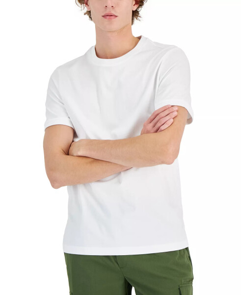 Men's Mercerized Cotton Short Sleeve Crewneck T-Shirt, Created for Modazone Bright White - 7