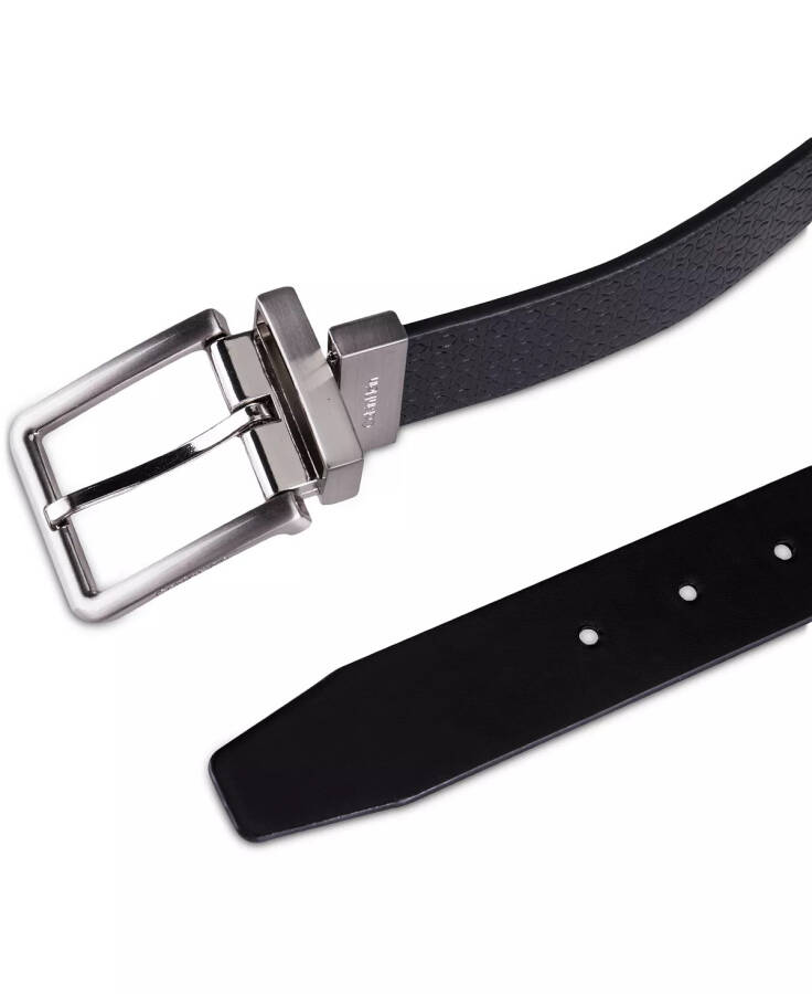 Men's Micro Logo Strap Reversible Casual Belt Black/Black - 6