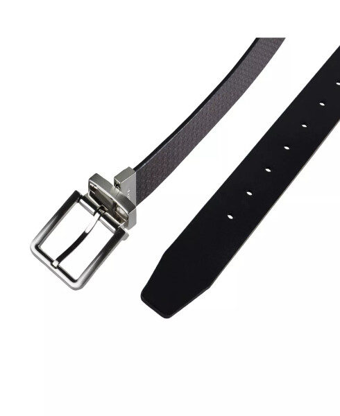 Men's Micro Logo Strap Reversible Casual Belt Black/Black - 12