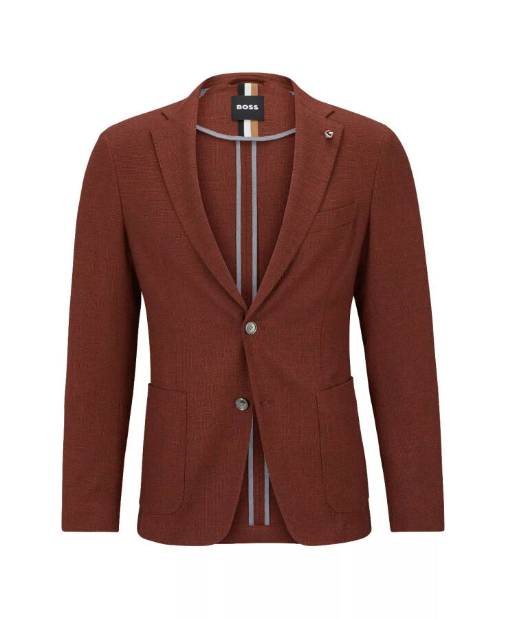 Men's Micro-Pattern Slim-Fit Jacket Medium Red - 3