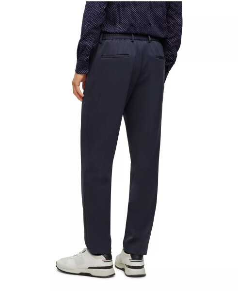 Men's Micro-Patterned Performance Slim-Fit Trousers Dark Blue - 2