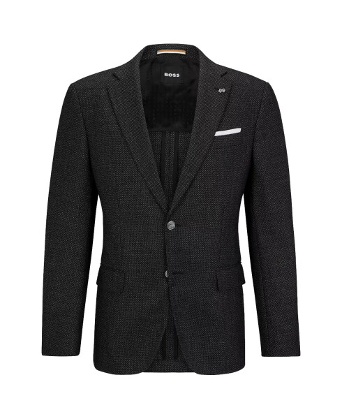 Men's Micro-Patterned Slim-Fit Jacket Black - 3