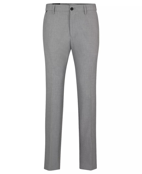 Men's Micro-Patterned Slim-Fit Trousers Silver - 8